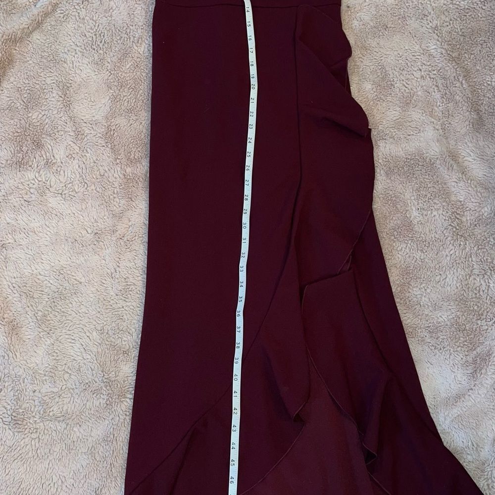 WOOSEA Sz M Wine Split Bodycon Mermaid Formal Event Prom Evening dress - Picture 12 of 13